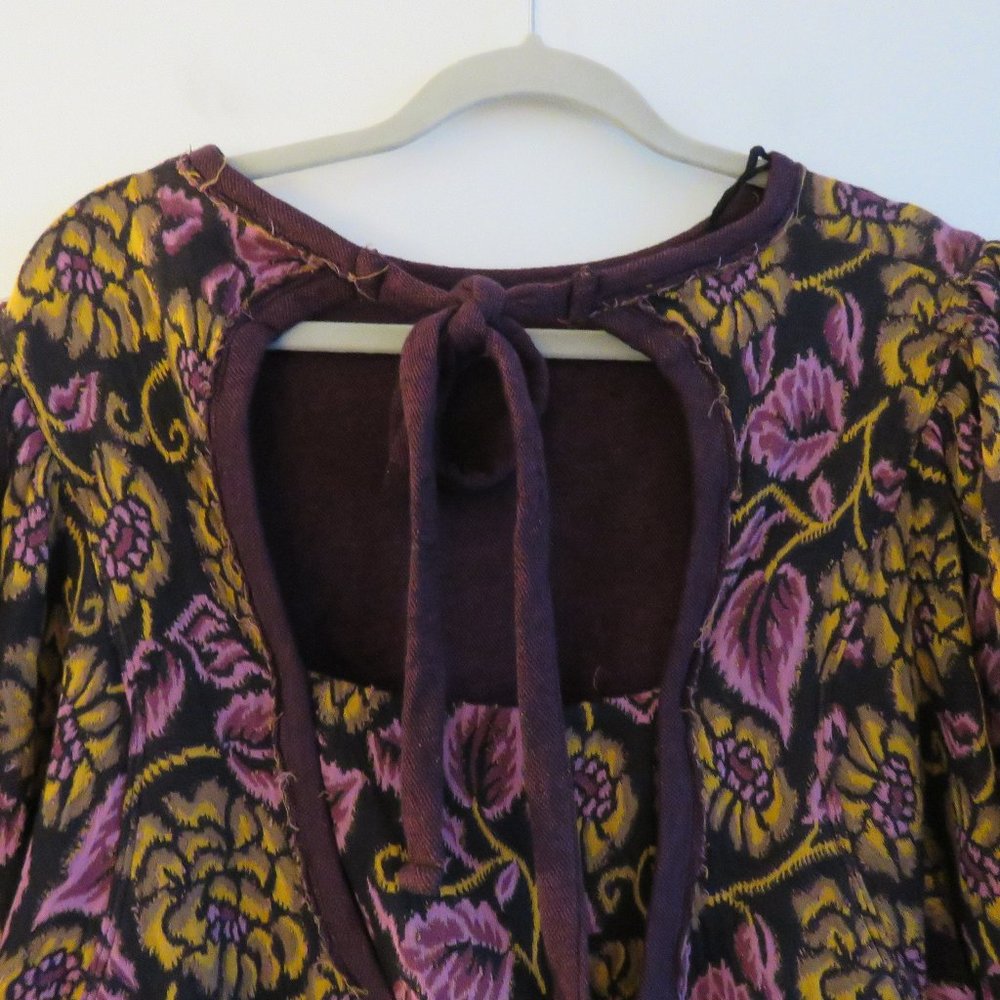 FREE PEOPLE No Ordinary Floral Puff Sleeve Top in Black Combo - Size XS - Picture 12 of 16
